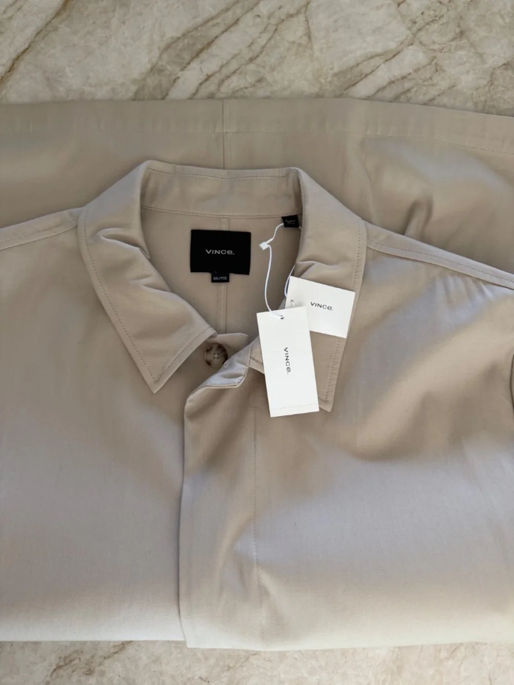 Vince Men's Short Cotton Mac Coat XXL